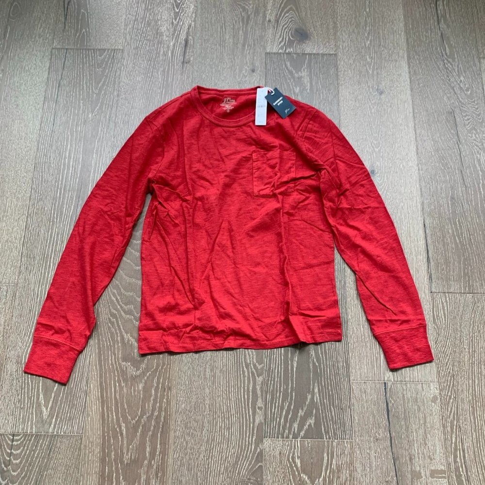 J. Crew Garment-dyed slub cotton long-sleeve tee